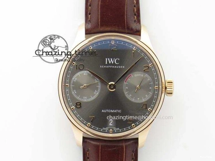 MIROTIME 0421 Elegant Portuguese IW371615 ZF 1:1 Best Edition SS Green Dial on Black Leather Strap A96355 V 7081